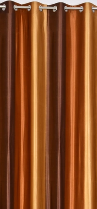 Panipat Textile Hub Polyester Eyelet Brown  Solid Long Crush  curtains Pack of 2 - Window (4x5 Feet)