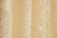 Panipat Textile Hub Polyester Eyelet Cream Designer Print Velvet Blackout curtains Pack of 2 - Door (4x7 Feet)