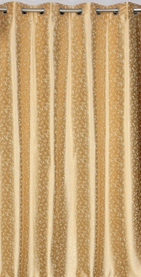 Panipat Textile Hub Polyester Eyelet Cream Designer Print curtains Pack of 2 - Door (4x7 Feet)