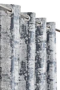Panipat Textile Hub Polyester Eyelet Gray Designer Print curtains Pack of 2 - Window (4x5 Feet)