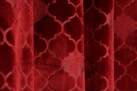Panipat Textile Hub Polyester Eyelet Maroon Designer Print Velvet Blackout curtains Pack of 2 - Window (4x5 Feet)