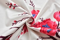 Panipat Textile Hub Polyester Eyelet Maroon Designer Print curtains Pack of 2 - Door (4x7 Feet)