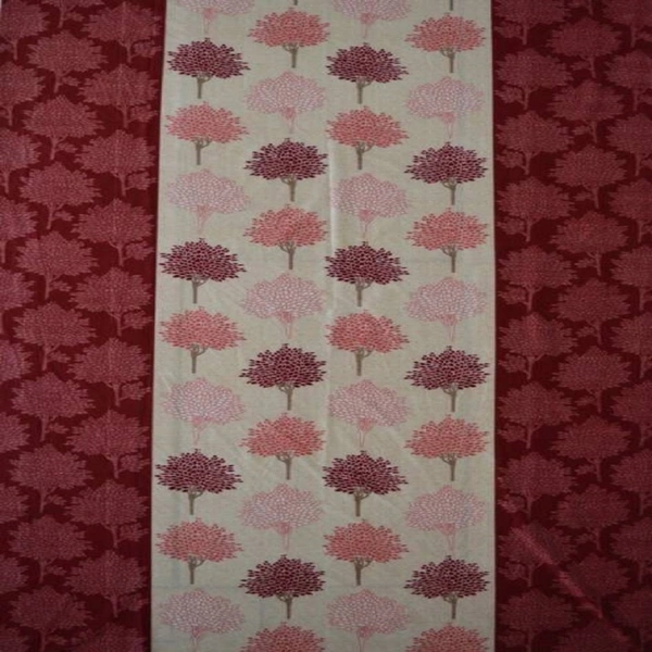 Panipat Textile Hub Polyester Eyelet Maroon Printed Design curtains Pack of 2 - Window (4x5 Feet)