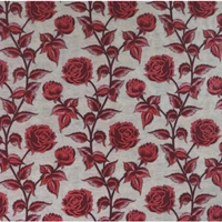 Panipat Textile Hub Polyester Eyelet Maroon Rose Printed Design curtains Pack of 2 - Door (4x7 Feet)