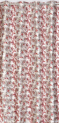 Panipat Textile Hub Polyester Eyelet Marron Designer Print curtains Pack of 2 - Window (4x5 Feet)