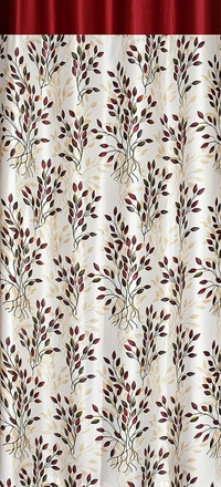Panipat Textile Hub Polyester Eyelet Marron Designer Print curtains Pack of 2 - Window (4x5 feet)