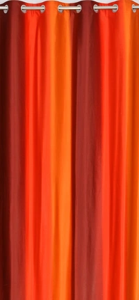 Panipat Textile Hub Polyester Eyelet Orange  Solid Long Crush  curtains Pack of 2 - Window (4x5 Feet)