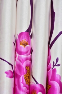 Panipat Textile Hub Polyester Eyelet Pink Designer Print curtains Pack of 2 - Door (4x7 Feet)