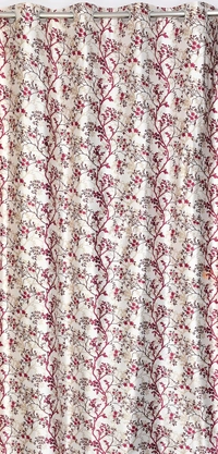 Panipat Textile Hub Polyester Eyelet Wine Designer Print curtains Pack of 2 - Window (4x5 Feet)