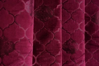 Panipat Textile Hub Polyester Eyelet Wine Designer Print Velvet Blackout curtains Pack of 2 - Window (4x5 Feet)