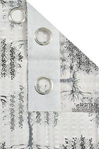 Panipat Textile Hub Semi Transparent  Net Curtains (florel Design ,Gray) Pack of 2 - Door (4x7 Feet)