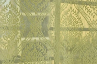 Panipat Textile Hub Semi Transparent  Net Curtains (Demask Design ,Green) Pack of 2 - Door (4x7 Feet)