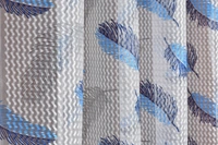 Panipat Textile Hub Semi Transparent  Net Curtains (florel Design , Blue) Pack of 2 - Window (4x5 feet)