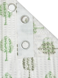 Panipat Textile Hub Semi Transparent  Net Curtains (florel Design , Green) Pack of 2 - Window (4x5 feet)