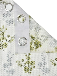 Panipat Textile Hub Semi Transparent  Net Curtains (florel Design ,Green) Pack of 2 - Window (4x5 feet)