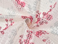 Panipat Textile Hub Semi Transparent  Net Curtains (florel Design ,Wine) Pack of 2 - Window (4x5 feet)