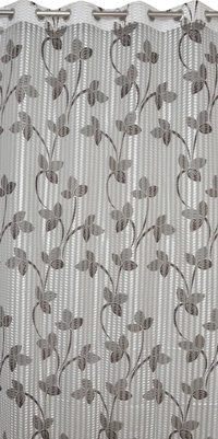 Panipat Textile Hub Semi Transparent  Net Curtains (florel Design ,Brown) Pack of 2 - Window (4x5 feet)