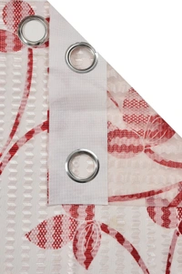 Panipat Textile Hub Semi Transparent  Net Curtains (florel Design ,Maroon) Pack of 2 - Window (4x5 feet)