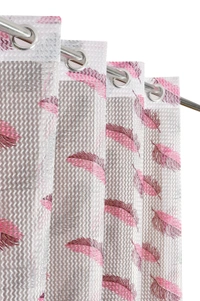 Panipat Textile Hub Semi Transparent  Net Curtains (florel Design , Wine) Pack of 2 - Window (4x5 feet)