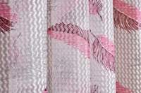 Panipat Textile Hub Semi Transparent  Net Curtains (florel Design , Wine) Pack of 2 - Window (4x5 feet)