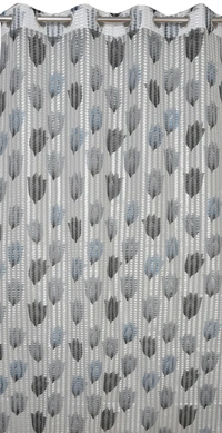 Panipat Textile Hub Semi Transparent  Net Curtains (florel Design ,Gray) Pack of 2 - Window (4x5 feet)