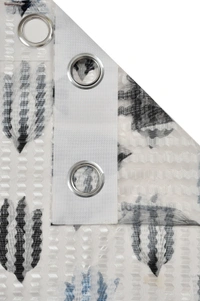 Panipat Textile Hub Semi Transparent  Net Curtains (florel Design ,Gray) Pack of 2 - Window (4x5 feet)