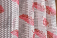 Panipat Textile Hub Semi Transparent  Net Curtains (florel Design , Marron) Pack of 2 - Window (4x5 feet)