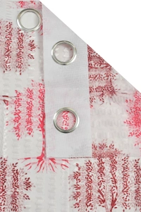 Panipat Textile Hub Semi Transparent  Net Curtains (florel Design ,Maroon) Pack of 2 - Window (4x5 feet)