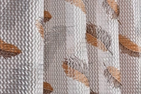 Panipat Textile Hub Semi Transparent  Net Curtains (florel Design , Brown) Pack of 2 - Window (4x5 feet)