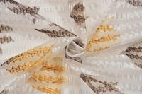Panipat Textile Hub Semi Transparent  Net Curtains (florel Design , Brown) Pack of 2 - Window (4x5 feet)