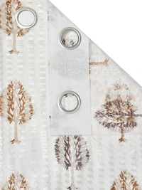 Panipat Textile Hub Semi Transparent  Net Curtains (florel Design , Brown) Pack of 2 - Window (4x5 feet)