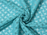 Panipat Textile Hub Semi Transparent  Net Curtains (Floral Design, Aqua) Pack of 2 - Window (4x5 feet)
