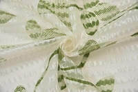 Panipat Textile Hub Semi Transparent  Net Curtains (florel Design ,Green) Pack of 2 - Window (4x5 feet)
