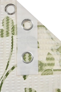 Panipat Textile Hub Semi Transparent  Net Curtains (florel Design ,Green) Pack of 2 - Window (4x5 feet)