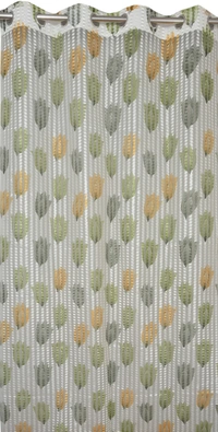 Panipat Textile Hub Semi Transparent  Net Curtains (florel Design ,Green) Pack of 2 - Window (4x5 feet)