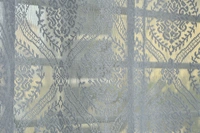 Panipat Textile Hub Semi Transparent  Net Curtains (Demask Design ,Gray) Pack of 2 - Door (4x7 Feet)