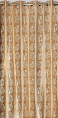 Phytho Home Polyester Eyelet Cream Designer Print curtains Pack of 2 - Door (4x7 Feet)