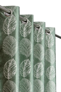 Phytho Home Polyester Eyelet Green Designer Print curtains Pack of 2 - Window (4x5 Feet)