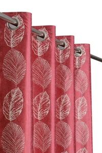 Phytho Home Polyester Eyelet Marron Designer Print curtains Pack of 2 - Window (4x5 Feet)