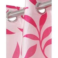 Phyto Home Polyester Eyelet Pink Kolavery Printed Design curtains Pack of 2 - Window (4x5 Feet)