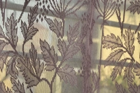 Tanishka fab Semi Transparent  Net Curtains (florel Design , Wine) Pack of 2 - Window (4x5 feet)