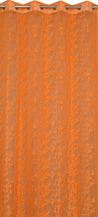 Tanishka fab Semi Transparent  Net Curtains (florel Design ,Orange) Pack of 2 - Window (4x5 feet)