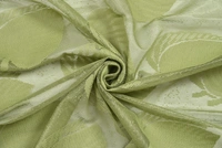 Tanishka fab Semi Transparent  Net Curtains (florel Design ,Green) Pack of 2 - Window (4x5 feet)