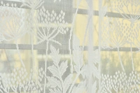 Tanishka fab Semi Transparent  Net Curtains (florel Design ,Cream) Pack of 2 - Window (4x5 feet)