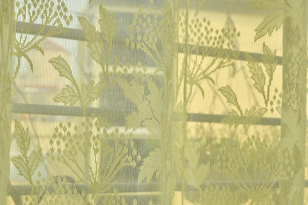 Tanishka fab Semi Transparent  Net Curtains (florel Design ,Green) Pack of 2 - Window (4x5 feet)