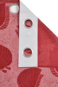 Tanishka fab Semi Transparent  Net Curtains (florel Design ,Red) Pack of 2 - Window (4x5 Feet)