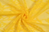 Tanishka fab Semi Transparent  Net Curtains (florel Design ,Yellow) Pack of 2 - Window (4x5 Feet)