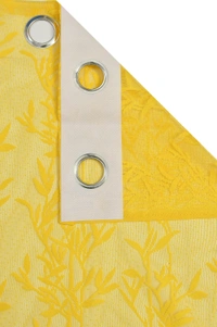 Tanishka fab Semi Transparent  Net Curtains (florel Design ,Yellow) Pack of 2 - Window (4x5 Feet)