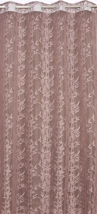 Tanishka fab Semi Transparent  Net Curtains (florel Design ,Wine) Pack of 2 - Window (4x5 Feet)