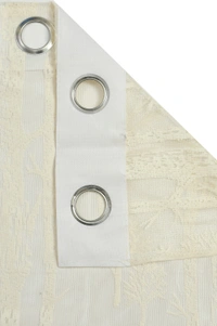 Tanishka fab Semi Transparent  Net Curtains (florel Design ,Cream) Pack of 2 - Door (4x7 Feet)
